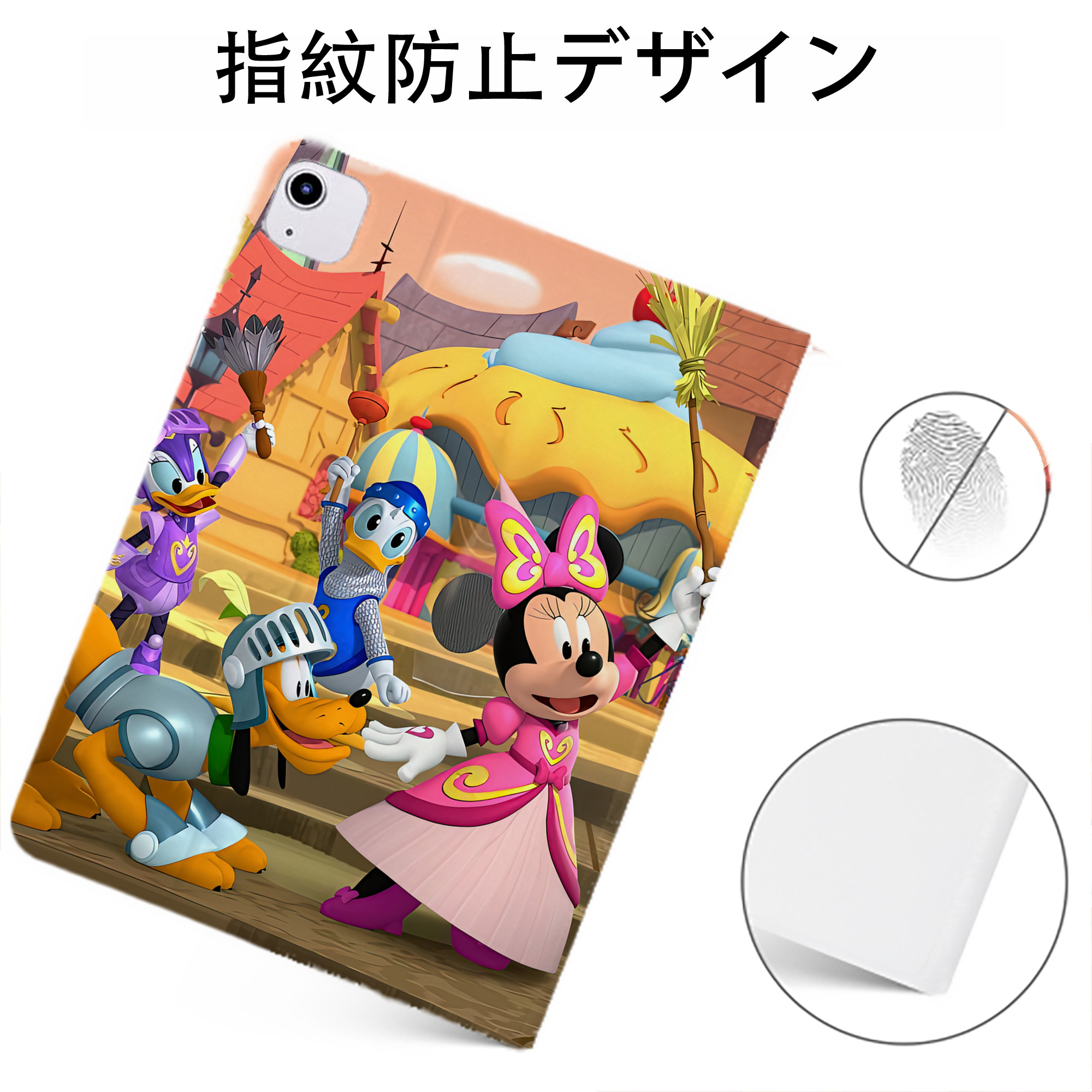 （画像用） ミッキーマウス Mickey Mouse IPadケース ペンホルダー付き ブックスタイルデザイン